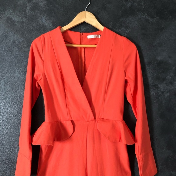 vintage tangerine longsleeve jumpsuit - Picture 5 of 6